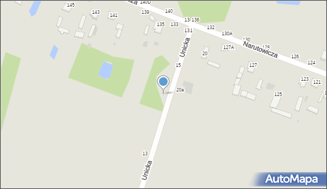 Rejowiec Fabryczny, Unicka, 15a, mapa Rejowiec Fabryczny