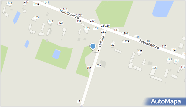 Rejowiec Fabryczny, Unicka, 15b, mapa Rejowiec Fabryczny