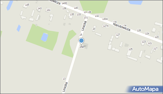 Rejowiec Fabryczny, Unicka, 20a, mapa Rejowiec Fabryczny