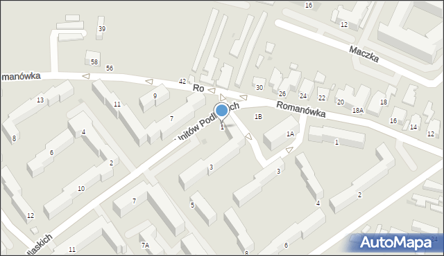 Siedlce, Unitów Podlaskich, 1, mapa Siedlce