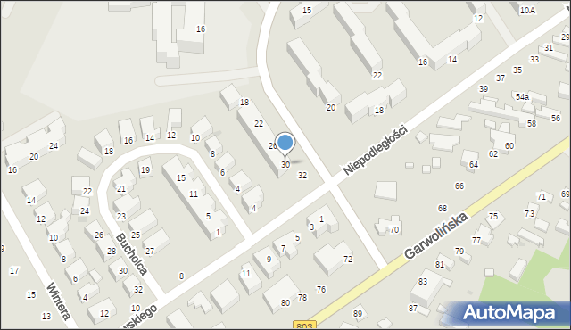 Siedlce, Unitów Podlaskich, 30, mapa Siedlce