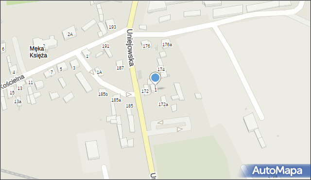 Sieradz, Uniejowska, 1, mapa Sieradz