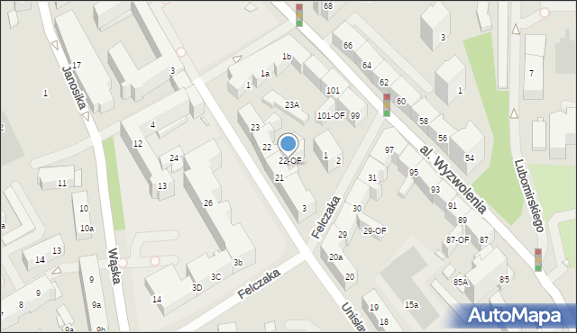 Szczecin, Unisławy, 21-OF, mapa Szczecina