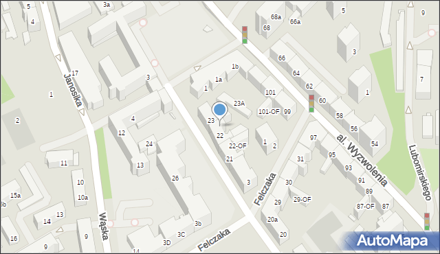 Szczecin, Unisławy, 23-OF, mapa Szczecina