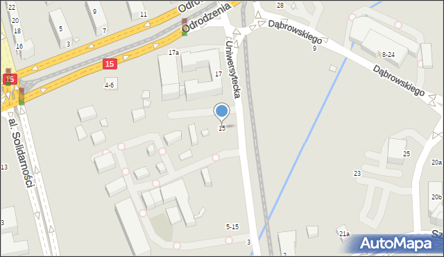 Toruń, Uniwersytecka, 15, mapa Torunia