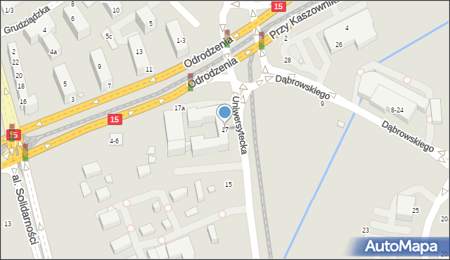 Toruń, Uniwersytecka, 17, mapa Torunia