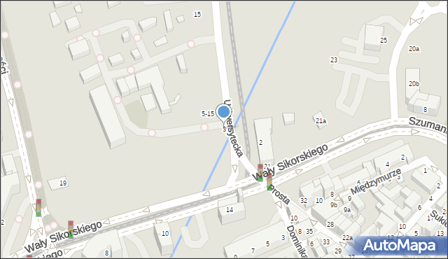 Toruń, Uniwersytecka, 3, mapa Torunia