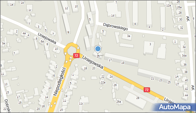 Turek, Uniejowska, 15, mapa Turka