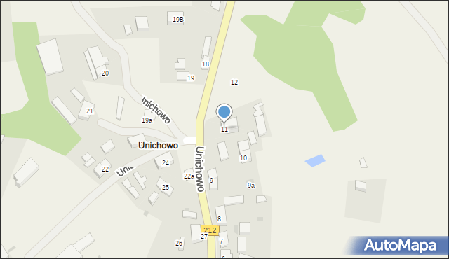 Unichowo, Unichowo, 11, mapa Unichowo