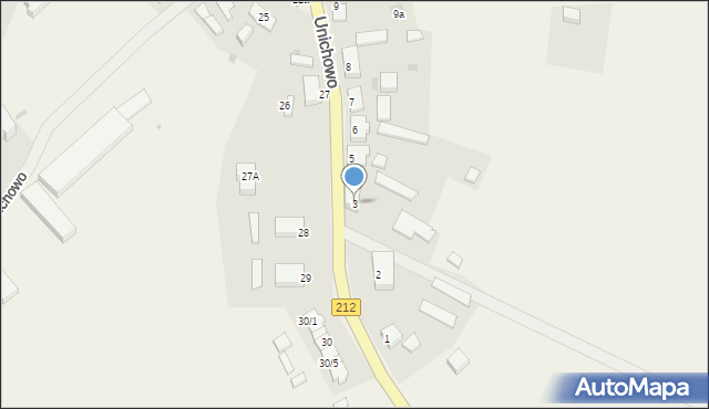 Unichowo, Unichowo, 3, mapa Unichowo