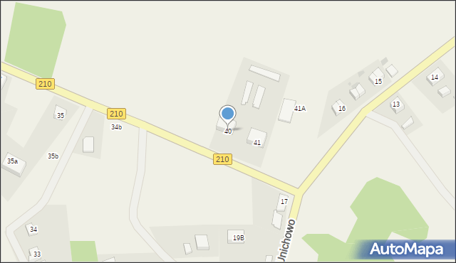 Unichowo, Unichowo, 40, mapa Unichowo