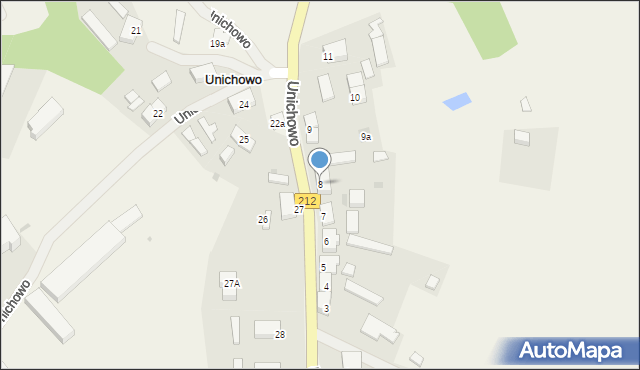 Unichowo, Unichowo, 8, mapa Unichowo