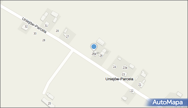 Uniejów-Parcela, Uniejów-Parcela, 26a, mapa Uniejów-Parcela