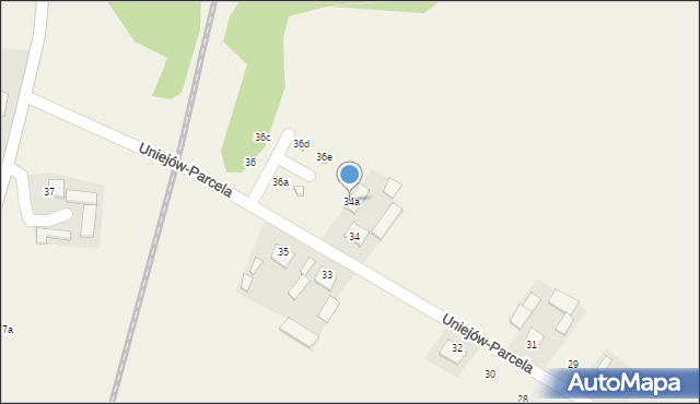 Uniejów-Parcela, Uniejów-Parcela, 34a, mapa Uniejów-Parcela