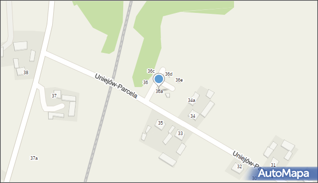 Uniejów-Parcela, Uniejów-Parcela, 36a, mapa Uniejów-Parcela