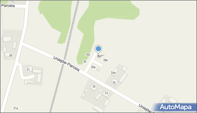 Uniejów-Parcela, Uniejów-Parcela, 36d, mapa Uniejów-Parcela