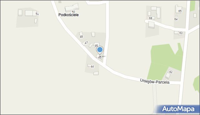 Uniejów-Parcela, Uniejów-Parcela, 45, mapa Uniejów-Parcela