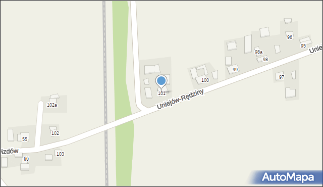 Uniejów-Rędziny, Uniejów-Rędziny, 101, mapa Uniejów-Rędziny