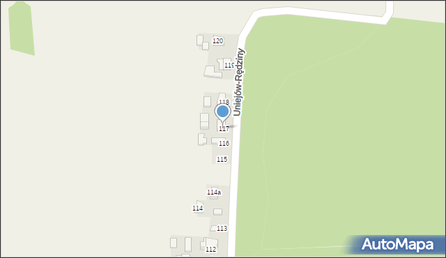 Uniejów-Rędziny, Uniejów-Rędziny, 117, mapa Uniejów-Rędziny