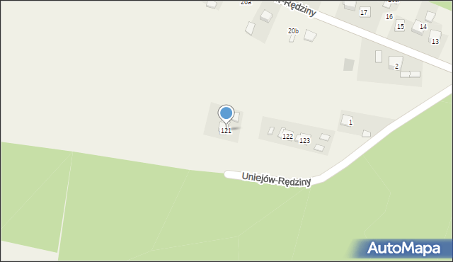 Uniejów-Rędziny, Uniejów-Rędziny, 121, mapa Uniejów-Rędziny
