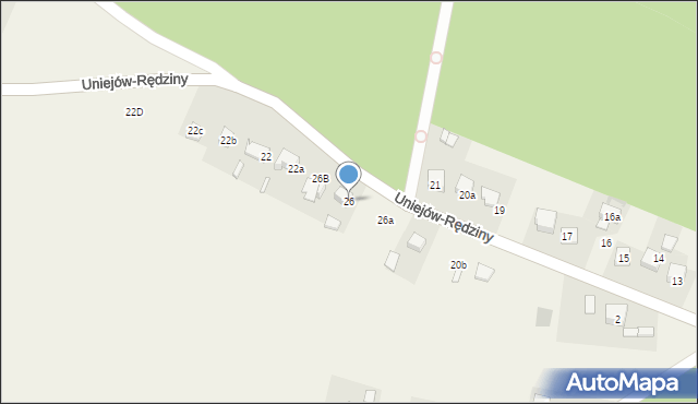 Uniejów-Rędziny, Uniejów-Rędziny, 26, mapa Uniejów-Rędziny