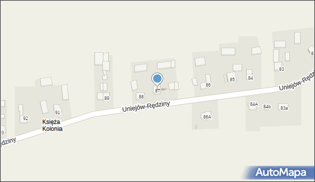 Uniejów-Rędziny, Uniejów-Rędziny, 87, mapa Uniejów-Rędziny