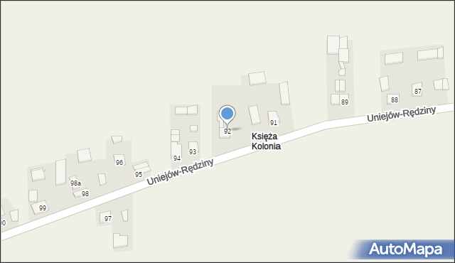 Uniejów-Rędziny, Uniejów-Rędziny, 92, mapa Uniejów-Rędziny
