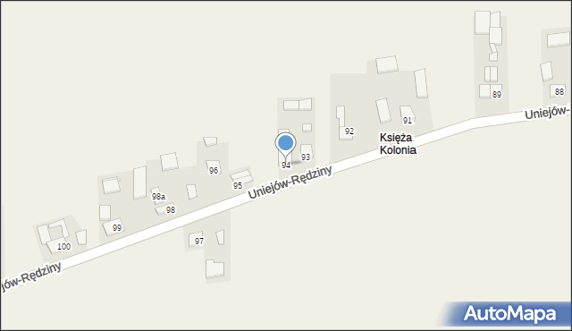 Uniejów-Rędziny, Uniejów-Rędziny, 94, mapa Uniejów-Rędziny