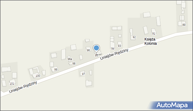 Uniejów-Rędziny, Uniejów-Rędziny, 95, mapa Uniejów-Rędziny