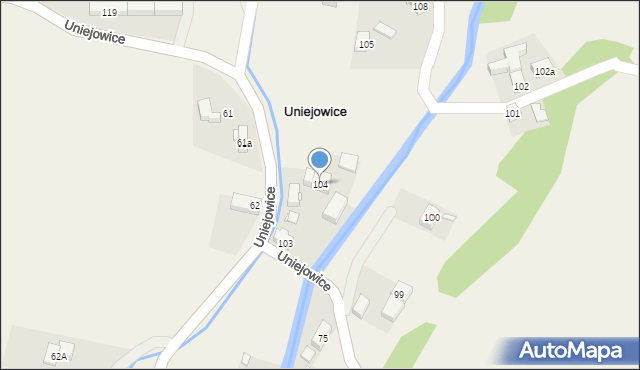 Uniejowice, Uniejowice, 104, mapa Uniejowice