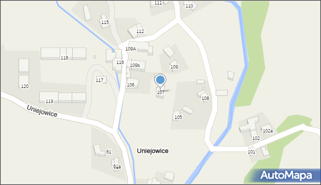 Uniejowice, Uniejowice, 107, mapa Uniejowice