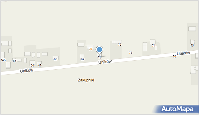 Uników, Uników, 71, mapa Uników