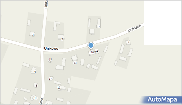 Unikowo, Unikowo, 11A, mapa Unikowo