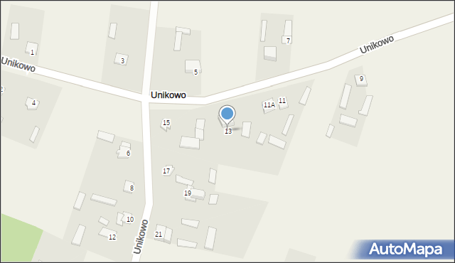 Unikowo, Unikowo, 13, mapa Unikowo