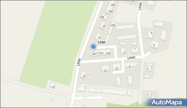 Unin, Unin, 11c, mapa Unin