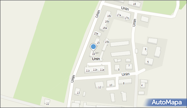 Unin, Unin, 14, mapa Unin