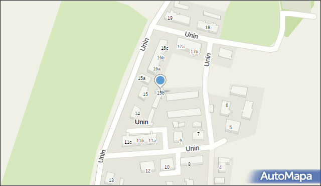 Unin, Unin, 15b, mapa Unin
