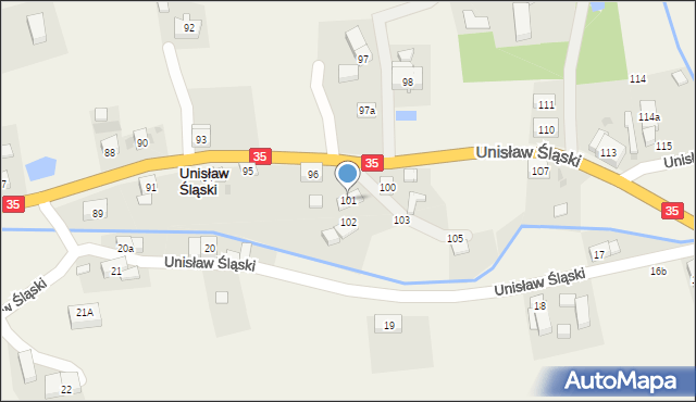 Unisław Śląski, Unisław Śląski, 101, mapa Unisław Śląski