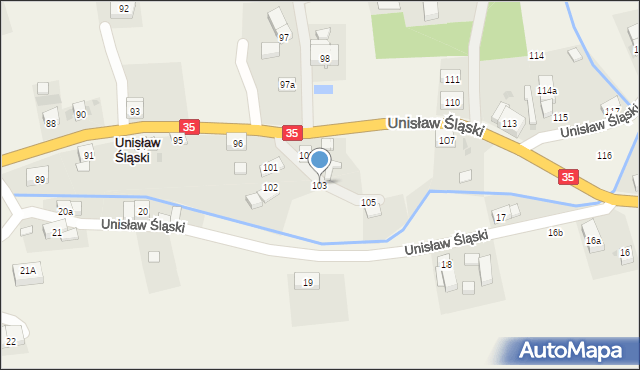 Unisław Śląski, Unisław Śląski, 103, mapa Unisław Śląski