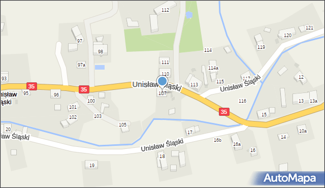 Unisław Śląski, Unisław Śląski, 107, mapa Unisław Śląski
