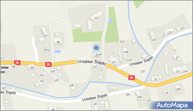 Unisław Śląski, Unisław Śląski, 110, mapa Unisław Śląski