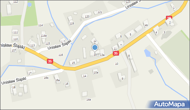 Unisław Śląski, Unisław Śląski, 13, mapa Unisław Śląski