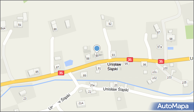 Unisław Śląski, Unisław Śląski, 90, mapa Unisław Śląski