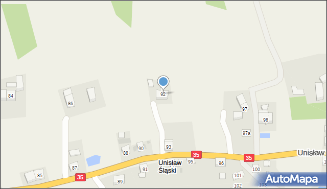Unisław Śląski, Unisław Śląski, 92, mapa Unisław Śląski
