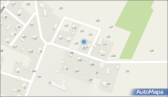 Uniszki Zawadzkie, Uniszki Zawadzkie, 121, mapa Uniszki Zawadzkie