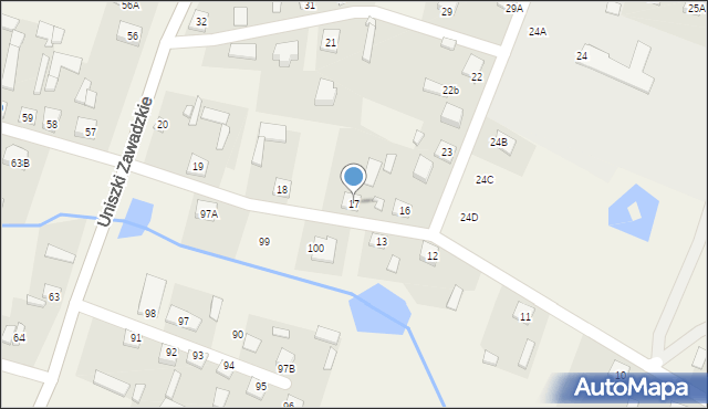 Uniszki Zawadzkie, Uniszki Zawadzkie, 17, mapa Uniszki Zawadzkie