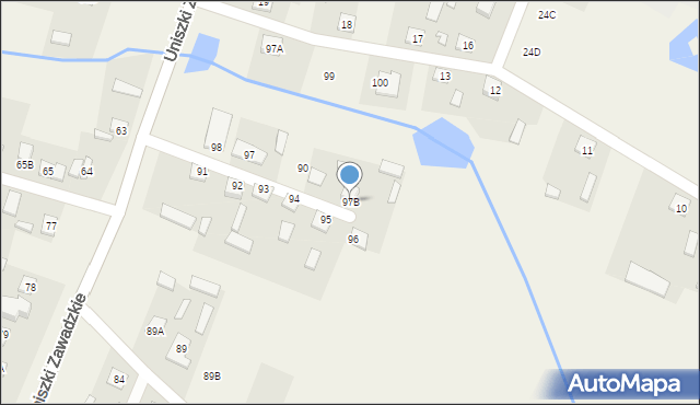 Uniszki Zawadzkie, Uniszki Zawadzkie, 97B, mapa Uniszki Zawadzkie