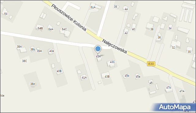 Uniszowice, Uniszowice, 43A, mapa Uniszowice