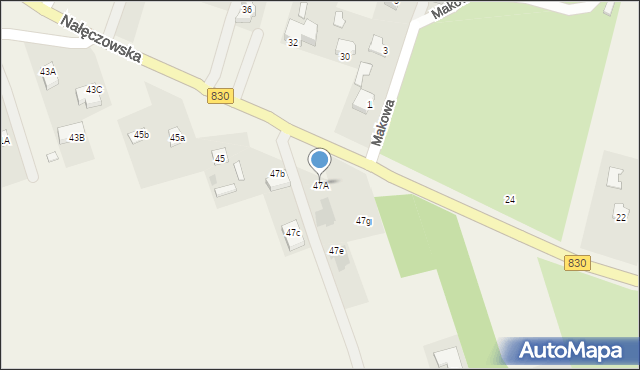 Uniszowice, Uniszowice, 47A, mapa Uniszowice