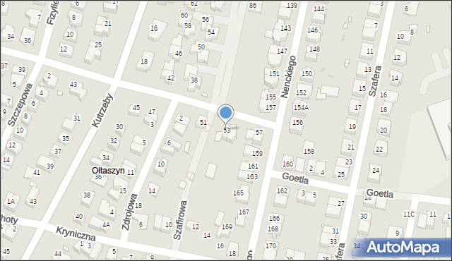 Wrocław, Unruga Józefa, adm., 53, mapa Wrocławia